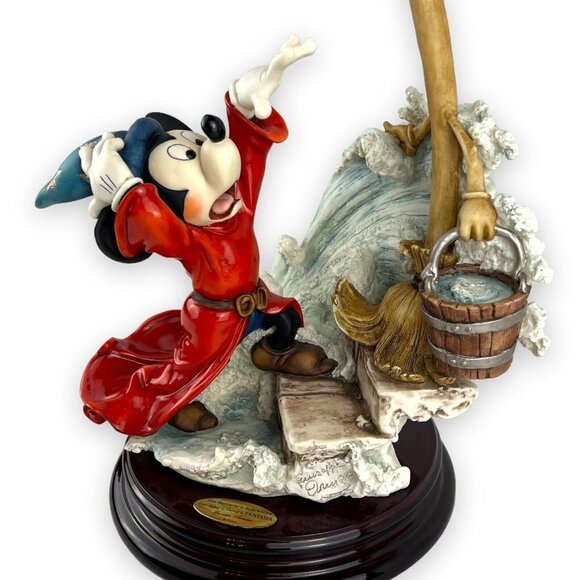 GIUSEPPE ARMANI DISNEY Mickey Mouse Sorcerer's Apprentice Sculpture Signed Coin - Picture 2 of 16